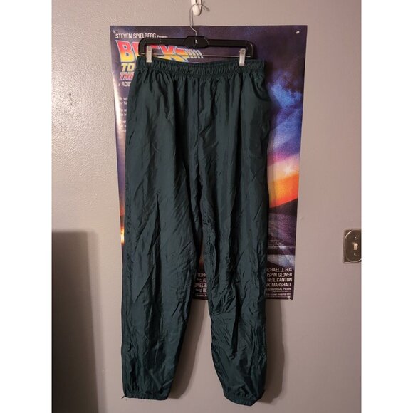 Jockey Sport Green Vintage Lined Windbreaker Pants Zip Hem Size XL - Picture 1 of 7